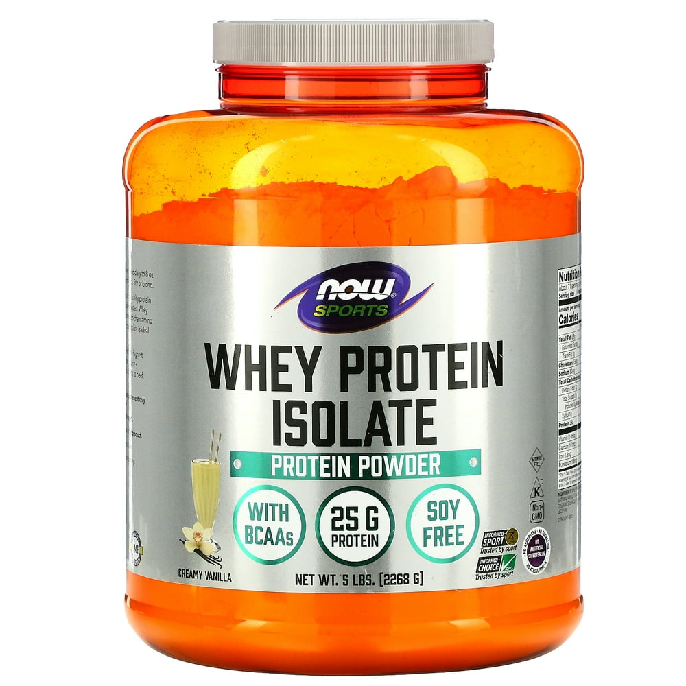 Now Foods Sports, Whey Protein Isolate, Creamy Vanilla, 5 lbs. (2268 g