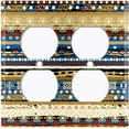 thumbnail image 3 of Metal Light Switch Plate Cover Ethnic Aztec Tribal Art Pattern Green SFR054, 3 of 13