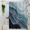 thumbnail image 4 of Shower Curtains for Bathroom-72"x84",Abstract Water Ripples Blue Gradient Waterproof Bath Curtain Grommet Shower Curtain Set with Hooks,, 4 of 9