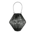 thumbnail image 1 of Benjara BM208299 Small Bellied Shape Bamboo & Metal Frame Lantern - Black, 1 of 5