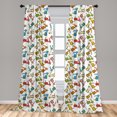 thumbnail image 5 of Ambesonne Motorcycle Curtains, Italian Moped Retro, Pair of 28"x63", Multicolor, 5 of 5