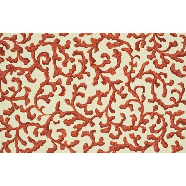 Loloi Venice Beach 2'3" x 3'9" Hand Hooked Rug in Ivory and Coral