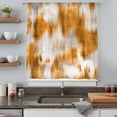 thumbnail image 4 of Orange Grey Semi Sheer Curtains Drapes for Living Room, Bedroom, French Doors Window 72 Inches Long, Vintage Minimalist Abstract Gradient Art Rod Pocket Chiffon Curtain Drapery Voile Draperies Panel, 4 of 8