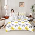 thumbnail image 4 of Homewish Kawaii Bowtie Full Size Comforter Sets 3-Piece for Teens Female Adults,Cow Print Bedding Comforter Set,Dreamy Princess Lightweight Bedding Sets,Lightweight Room Decor,Reversible, 4 of 8