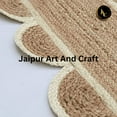 thumbnail image 6 of Jaipur Art And Craft Bohemian Indoor Carpet Scalloped White Reversible Jute Area Rug (6x9 Sq ft), 6 of 6