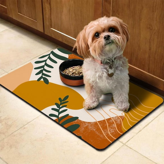 Dog Mat Pet Feeding Mat for Food and Water Absorbent 20x12in Quick Dry Dog Water Bowl Mat