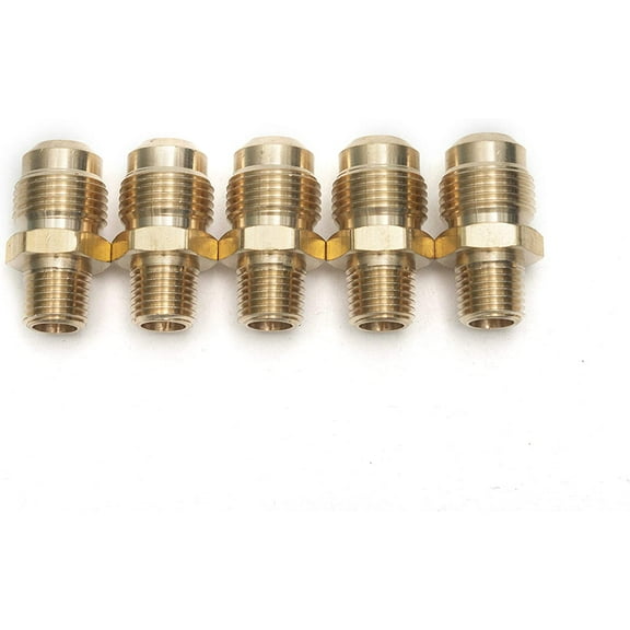 LTWFITTING Brass Flare 1/2" OD x 1/4" Male NPT Connector Tube Fitting(Pack of 5)