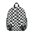 thumbnail image 3 of Black and White Checkered Backpack Backpack for School,Cute School Bag,Schoolbag with Adjustable Shoulder Straps & Padded Back,13.8"x11.4"x6", 3 of 6