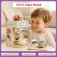 thumbnail image 3 of Hey Play Wooden Toy Coffee Maker for Kids - 11PC Kids Kitchen Playset with Coffee Machine Toy, 3 of 8