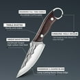 thumbnail image 7 of 4.5 inch High Carbon Stainless Steel Butcher Knife with Leather Sheath Forged Boning Knife Full Tang Kitchen Knife for BBQ Camping and Outdoor, 7 of 7