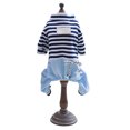 thumbnail image 2 of HEVIRGO Pet Spring High Neck Striped Pattern Four-legged Pants T-shirt Dog Cat Clothes,Blue S, 2 of 10