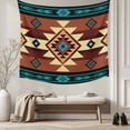 thumbnail image 5 of Turquoise Red Tapestry for Bedroom Wall Hanging Tapestry, Southwest American Native Abstract Pattern Ceiling Backdrop Tapestries Poster Blanket Wall Decor for Teens Room Living Room Dorm 55" x 73", 5 of 8