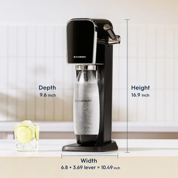 Sodastream Art (Black) Sparkling Water Maker with CO2 and