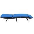 thumbnail image 3 of EDOEMSE 193*68*33cm S Shape Iron Frame Black Embossed Blue Cushion Woven Rattan Bed, 3 of 12