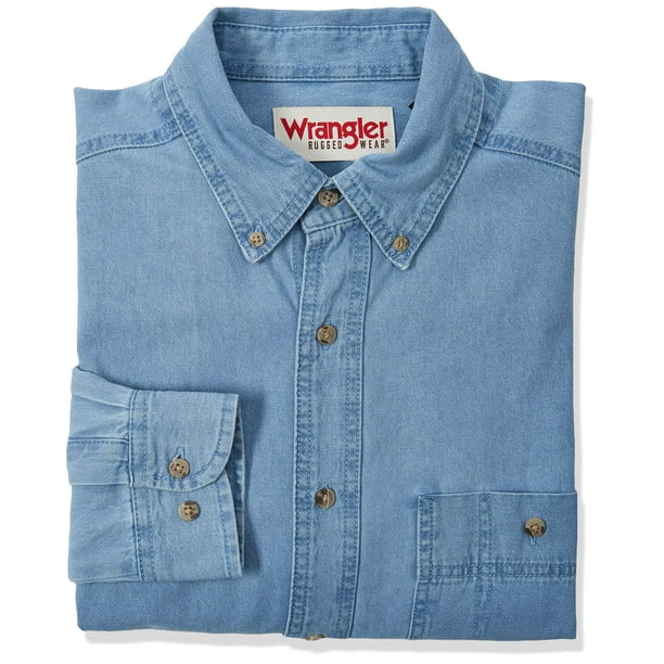 Walmart wrangler hot sale denim shirt