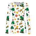 thumbnail image 4 of St Patricks Day Rib Knit Tops for Women Plus Size Crew Neck Shamrock Print Ribbed Womens Long Sleeve T Shirts Slim Fit Ladies Casual Pullover Tops, 4 of 5