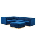 thumbnail image 2 of Modway Sanguine 5-Piece Velvet Left-Facing Modular Sectional Sofa in Navy, 2 of 6