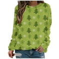 thumbnail image 2 of Sweatshirt de Noël pour Femmes 2023 Mode Imprimé Manches Confortable Respirant Col Rond en Solde, 2 of 5