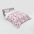 thumbnail image 2 of Ambesonne Floral Bedding Set 4 Pcs, Watercolor Spring Blooms, Queen, Pink Purple Coral, 2 of 2
