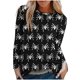thumbnail image 1 of Camiseta de moda Sexy informal de Halloween para mujer, camiseta estampada de manga larga con cuello redondo y fruncido, blusa, Tops Pompotops FGAJ8157, 1 of 5