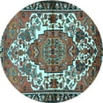 thumbnail image 1 of Ahgly Company Indoor Round Persian Light Blue Traditional Area Rugs, 7' Round, 1 of 4