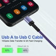 thumbnail image 4 of Car Charger Adapter Usb C,AILKIN Set of 4PACK Car Charger for Android Type C Car Charger Fast Charging Cigarette Lighter Adapter with 2PACK Usb Type C Charging Cable 10ft,Purple, 4 of 8