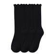 thumbnail image 2 of MKOSPLRT 6-14 Years Big Girls Socks 3 Pairs Toddlers Ruffle Sock Girl's Knee-High Stockings Kids Cozy Warm Solid Color Long Socks, 2 of 7