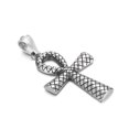 thumbnail image 1 of Collar con colgante de cruz egipcia Ankh de plata de ley 925, 1 of 4