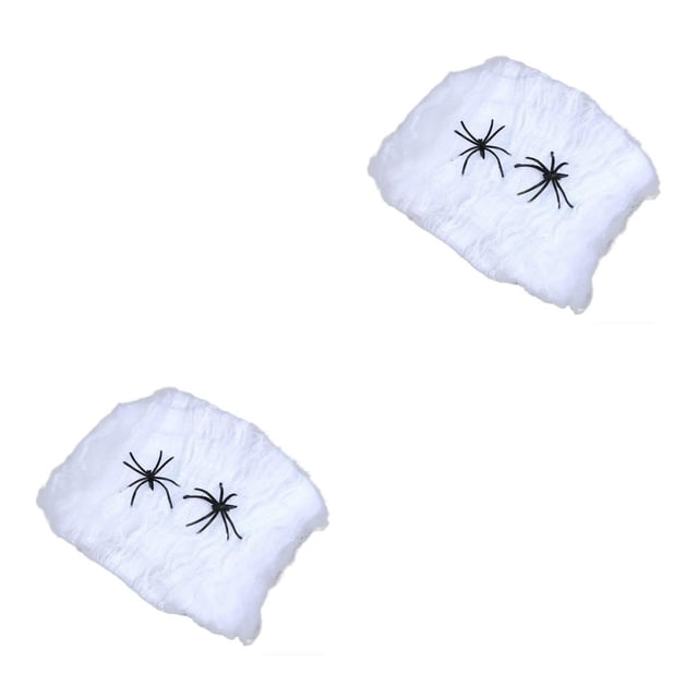 Shengyu 2 Sets Halloween Spider Web Props ple Exquisite ulation DIY Haunted House Decor Scene Layout Accessory Room Decorations 2Set