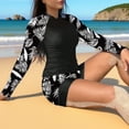 thumbnail image 6 of Ailaofu Women's Long Sleeves Athletic Swim Aztec Tankini Sets Swimsuit, 6 of 6