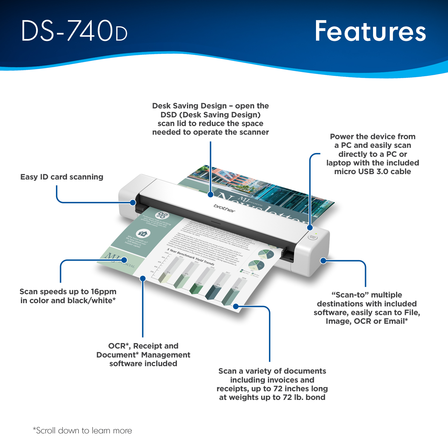 Brother DS-740D Portable Duplex Document Scanner photo 3