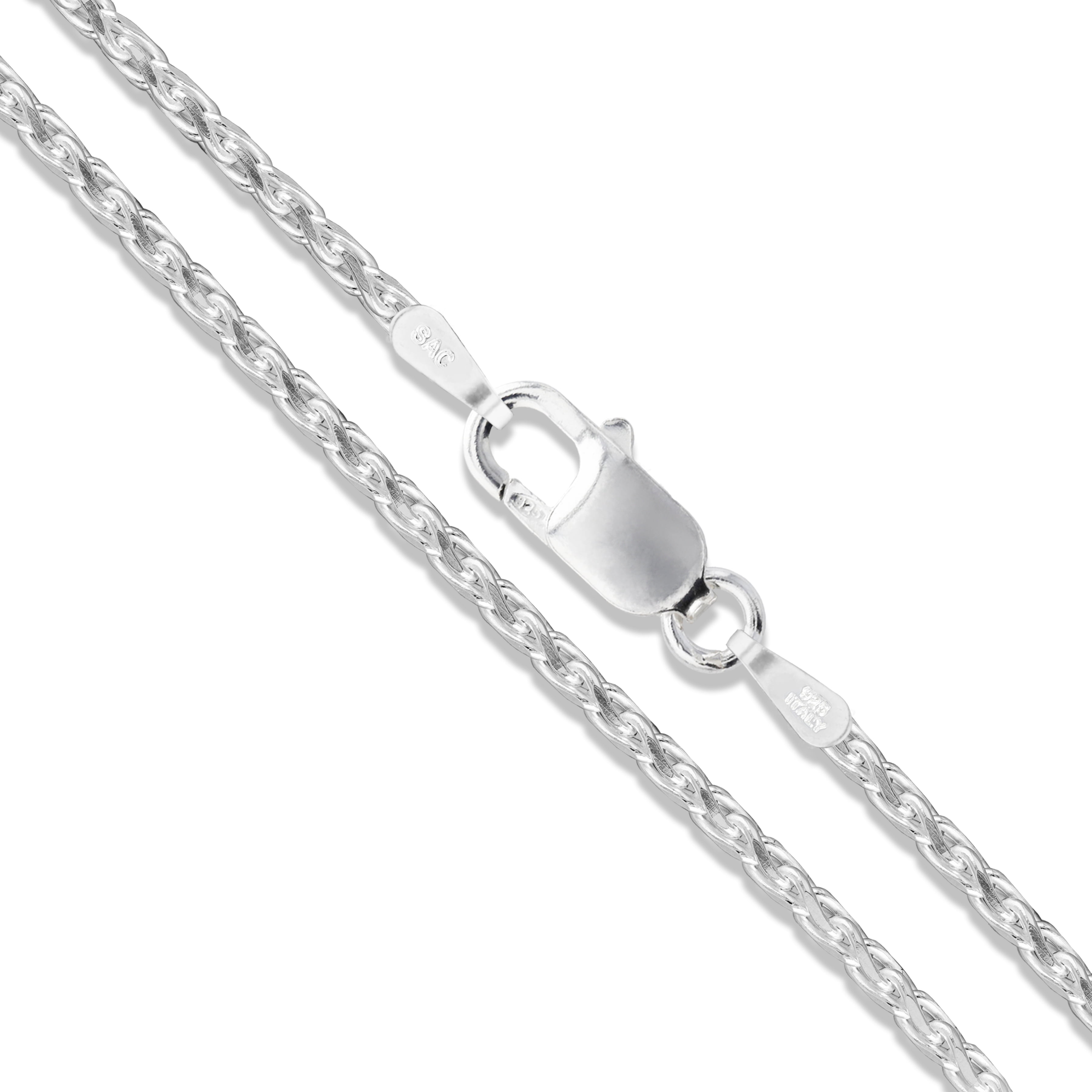 2p 925 Silver Jewelry Solid Silver Ball Bead Chain Necklace 1MM 2MM 3MM 16"-24" 