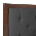 thumbnail image 3 of Linon Lit Plateforme en Bois Style Mid-Century Grand Rembourré en Brun, 3 of 10