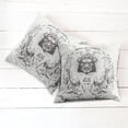 thumbnail image 6 of Ambesonne Japanese Throw Pillow Cover 2 Pack, Samurai Koi, 18", Coconut Grey, 6 of 7