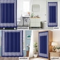 thumbnail image 5 of Shower Curtain Bathroom Set Navy Blue Abstract Geometric Waterproof Fabric Shower Curtains with Grommets&Hooks, Back Print Border Privacy Bath Curtain for Bathtub 36x72in, 5 of 9