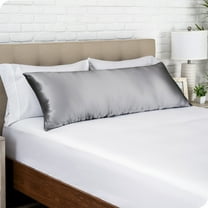 Bare Home Satin Body Pillowcase - Luxury Pillowcase - Soft and Smooth - Breathable - Envelope Closure, Gray