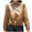 Khaki, variant on Women Faux Leather Jackets/Shacket for Spring and Fall Fashion, Vegan Leather Snap Button Shirts/Coats on Clearance