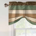 thumbnail image 3 of Farmhouse Sage Green Brown Tie Up Valance Curtains for Windows, Kitchen Curtains Window Shades, Country Vintage Wooden Light Filtering Roman Curtain Valances for Bedroom/Bathroom/Cafe 54"x18", 3 of 9