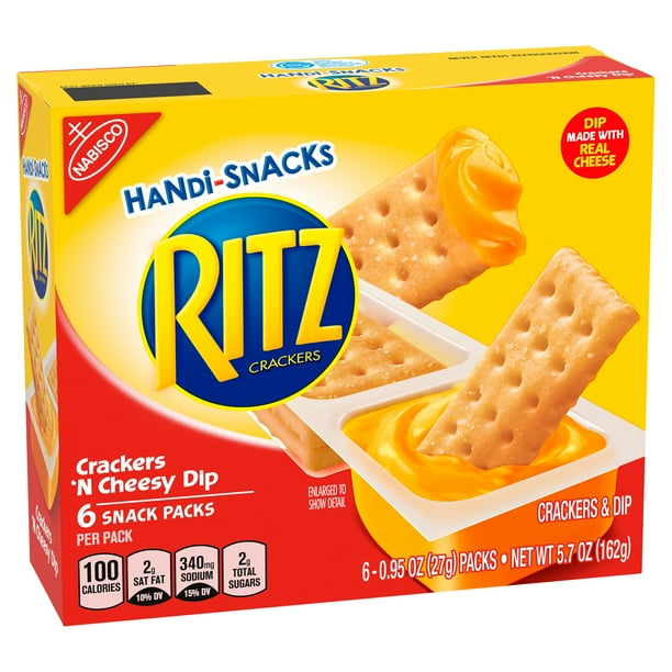 Ritz Handi-Snacks Crackers and Cheese Dip, 6 - 0.95 oz Packs - Walmart ...