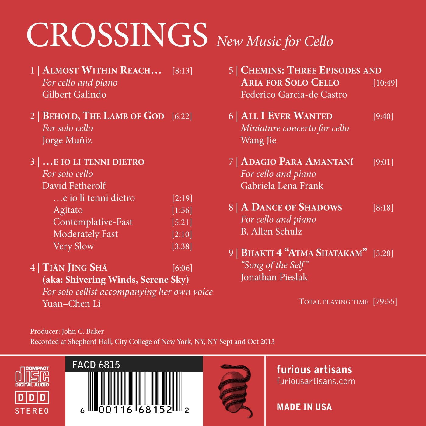 Galindo / Muniz / Fetherolf / Dillingham - Crossings-New Music for Cello - Music & Performance - CD