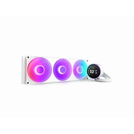 NZXT Kraken Elite 420 RGB 420mm AIO Liquid Cooler with 2.72" IPS LCD - 1 Pack (rl-kr42e-w2)