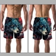 thumbnail image 3 of luoweisi Men's Beach Shorts Quick Dry Swim Trunks with Mesh Lining Wolf M, 3 of 5