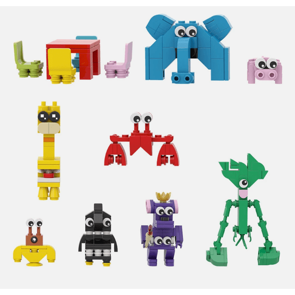 9 PCS Mini Garten of Banban MOC Building Blocks Set Educational Toys Bricks