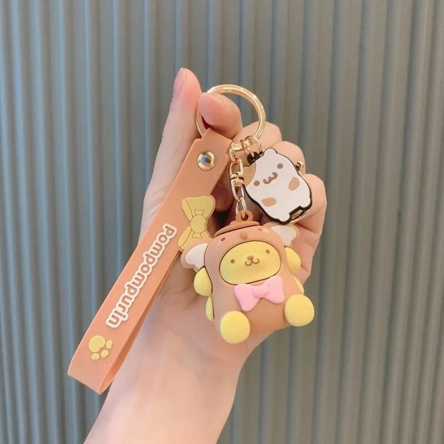 Sanrio-Llavero Kawaii de Hello Kitty para niña y niño, juguetes con colgante, con melodía de dibujos animados, Kuromi, Cinnamoroll