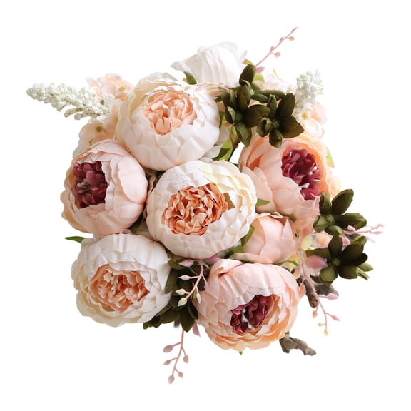 COM1950s Silk Peony Flowers, Realistic Artificial Flowers for Home Decor and Wedding Centerpieces, 40cm Long