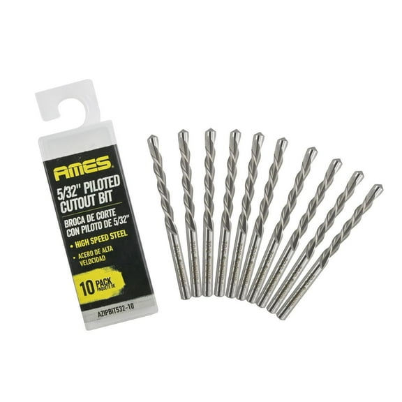 AMES 5/32" HSS Piloted Down Spiral Cutout Bit 10pc.