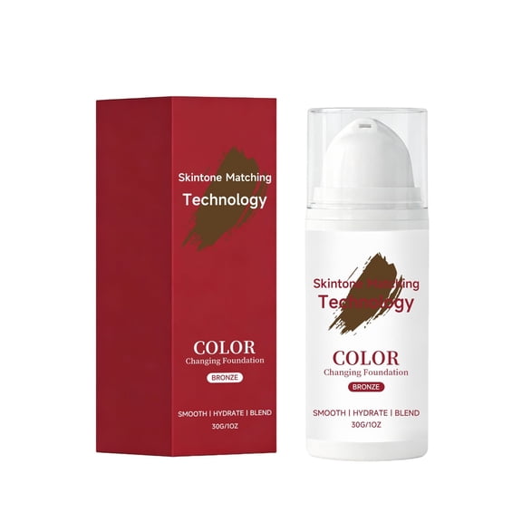 Korean Color Changing Foundation, Adjusting Tone Foundation for Mature Skin, Deep Hydration, Concealing Fine Lines, All Skin Types for Women