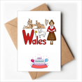 thumbnail image 1 of Wales National symbol Landmark Pattern Happy Birthday Greeting Cards Envelopes Blank, 1 of 3