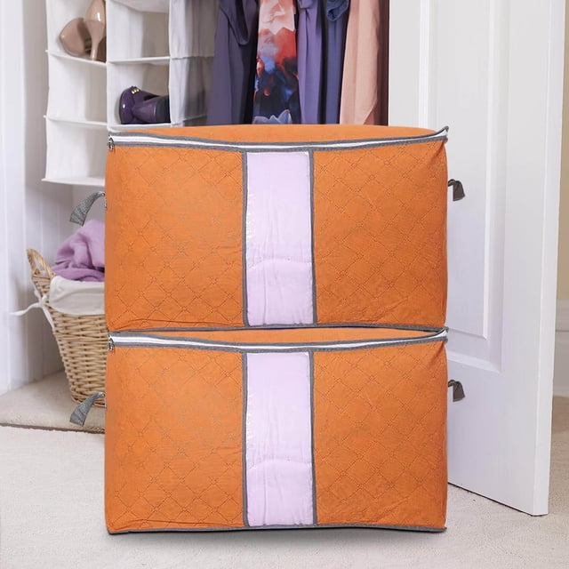 Xihbxyly Bolsa de Almacenamiento Visual, Organizador Duradero de Colchas No Tejidas, Bolsa de Ropa Plegable a Prueba de Polvo, Solución Espaciosa para Guardar Ropa de Cama, Organización Del Hogar y V