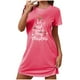 thumbnail image 4 of Camisón corto de talla grande para mujer, camisón de manga corta con estampado de pecho a la moda, camisón para mujer, 4 of 5